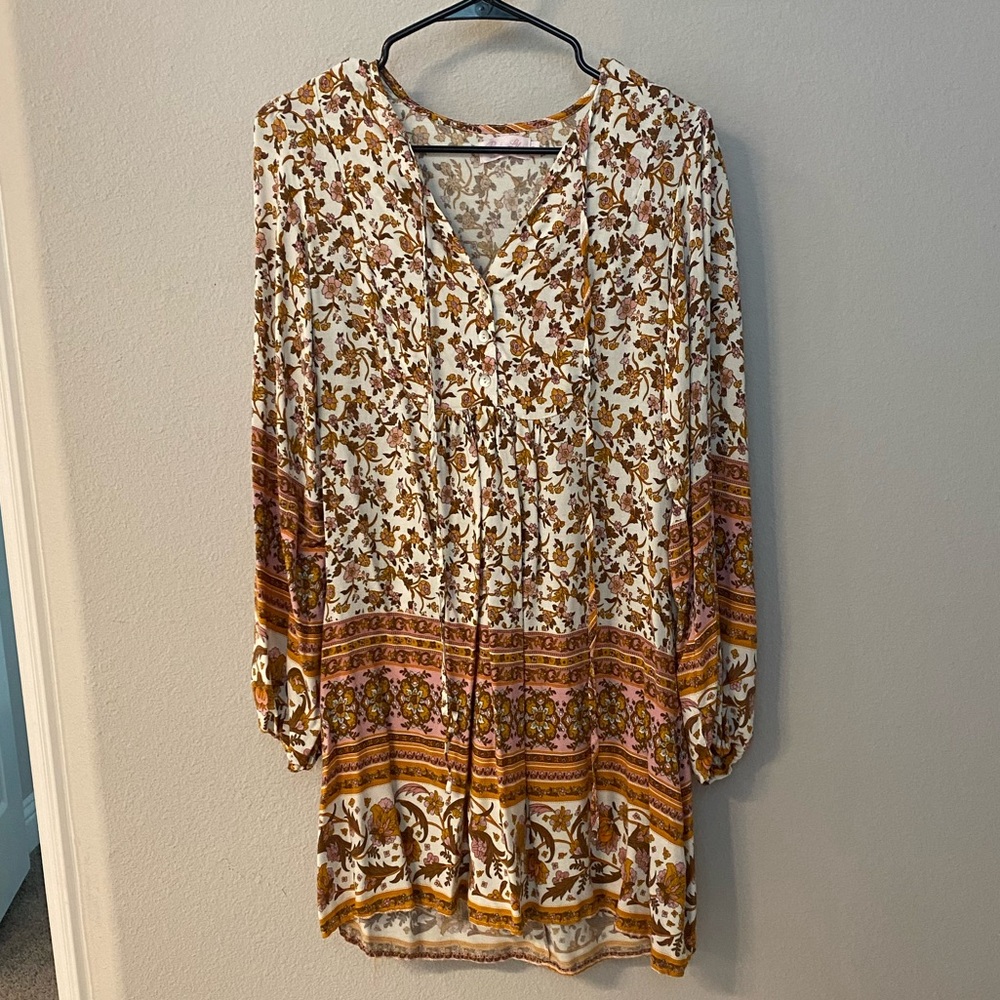 Light weight spring floral tunic dress